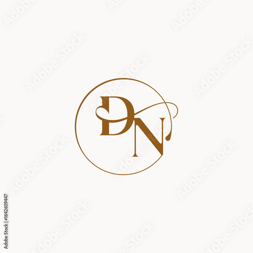 circle fows wedding logo DN luxurius feeling with flow monogram elegant style letter
