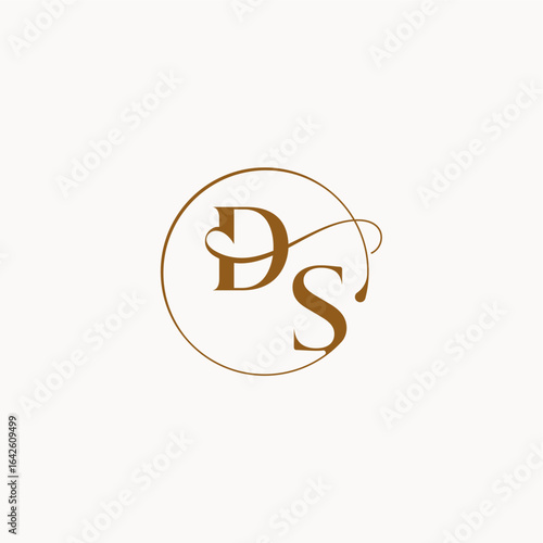 circle fows wedding logo DS luxurius feeling with flow monogram elegant style letter