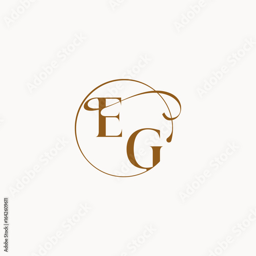 circle fows wedding logo EG luxurius feeling with flow monogram elegant style letter