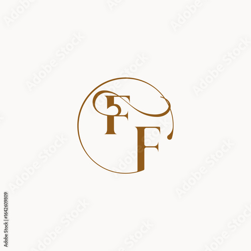 circle fows wedding logo FF luxurius feeling with flow monogram elegant style letter