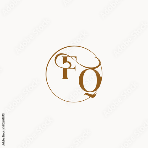 circle fows wedding logo FQ luxurius feeling with flow monogram elegant style letter