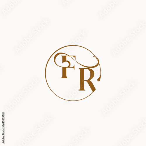 circle fows wedding logo FR luxurius feeling with flow monogram elegant style letter