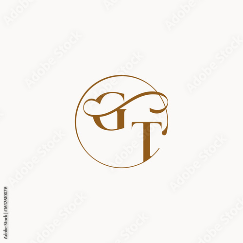 circle fows wedding logo monogram elegant style letter luxurius feeling with flow GT