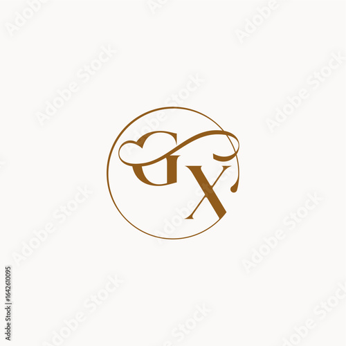 circle fows wedding logo monogram elegant style letter luxurius feeling with flow GX