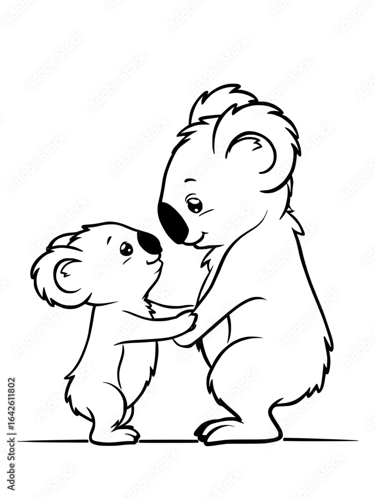 Obraz premium Affectionate Koalas Bonding