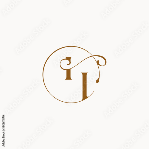circle fows wedding logo monogram elegant style letter luxurius feeling with flow II