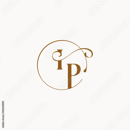 circle fows wedding logo monogram elegant style letter luxurius feeling with flow IP
