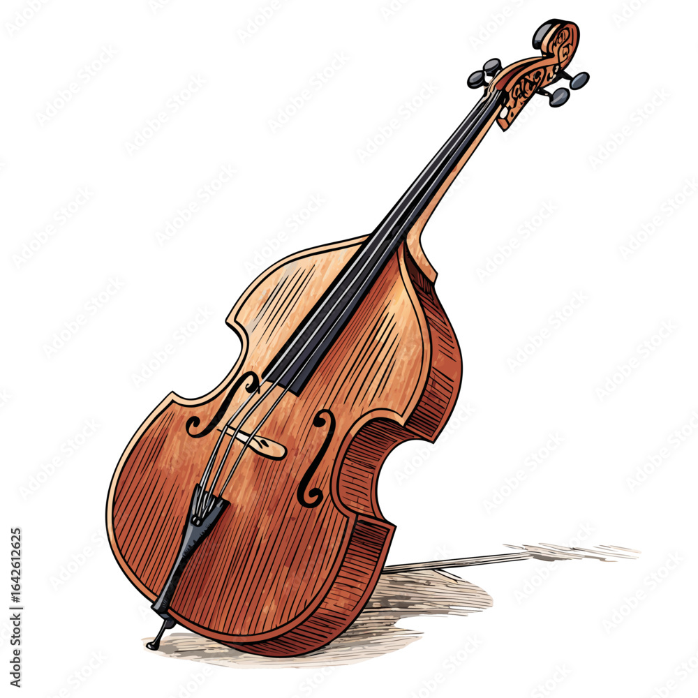 Fototapeta premium Gorgeous Create Bold Stroke Double Bass with Warm Wood Original Concept Design Bold Striking Visual Impact Perfect for Brand Storytelling Projects Brand Marketing Visual Excellence Creative Asset