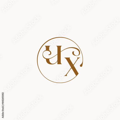 luxurius feeling with flow UX monogram elegant style letter circle fows wedding logo
