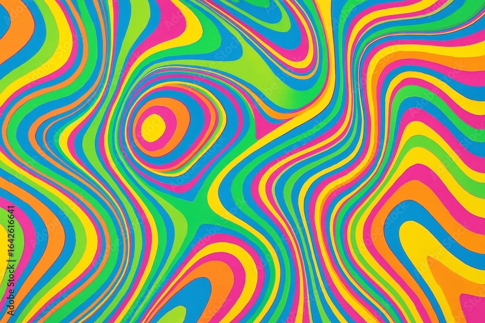 Colorful psychedelic swirl pattern with vibrant optical illusion effect on abstract light background. Concept of retro visual movement graphics. Ai generative Colorful psychedelic swirl pattern with vibrant optical illusion effect on abstract light background. Concept of retro visual movement graphics. Ai generative