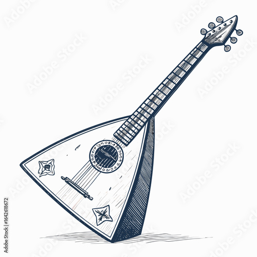 Gorgeous Create Bold Stroke Russian Balalaika Guitar Unique Perspective Capture Artistic Creative Vision Ideal for Product Marketing Materials Commercial Ready Professional Content Creative Asset