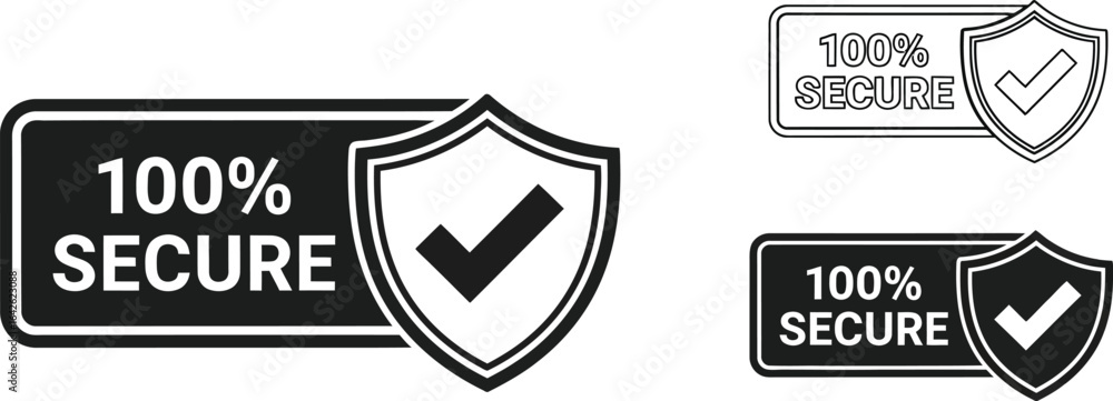 Obraz premium Secure badge vector graphic for safety and protection design