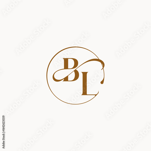 monogram elegant style luxurius feeling with flow BL circle fows wedding logo letter