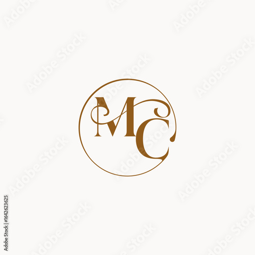 monogram elegant style luxurius feeling with flow MC circle fows wedding logo letter