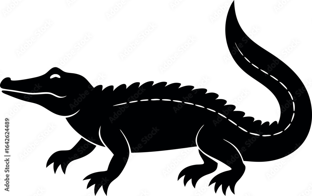 Fototapeta premium Alligator reptile animal graphic illustration silhouette