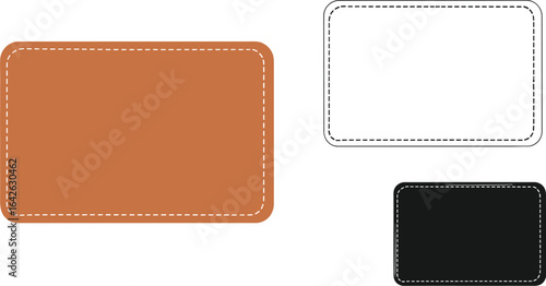 Leather patch mockup template for clothing and accessories