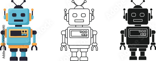 Cute robot vector illustration ai technology and robotics