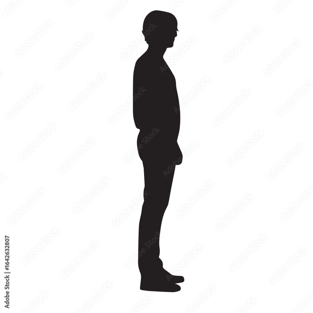 Fototapeta premium Silhouettes of man and woman including a businessman in a suit