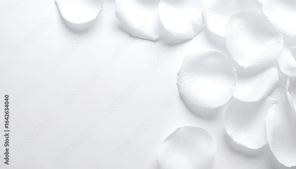 Delicate white petals scattered gracefully on a soft, light background, creating a serene and tranquil atmosphere, perfect for floral-themed designs. Delicate white petals scattered gracefully on a soft, light background, creating a serene and tranquil atmosphere, perfect for floral-themed designs.