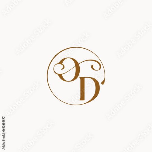 monogram elegant style luxurius feeling with flow OD circle fows wedding logo letter