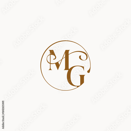 monogram elegant style luxurius feeling with flow MG circle fows wedding logo letter