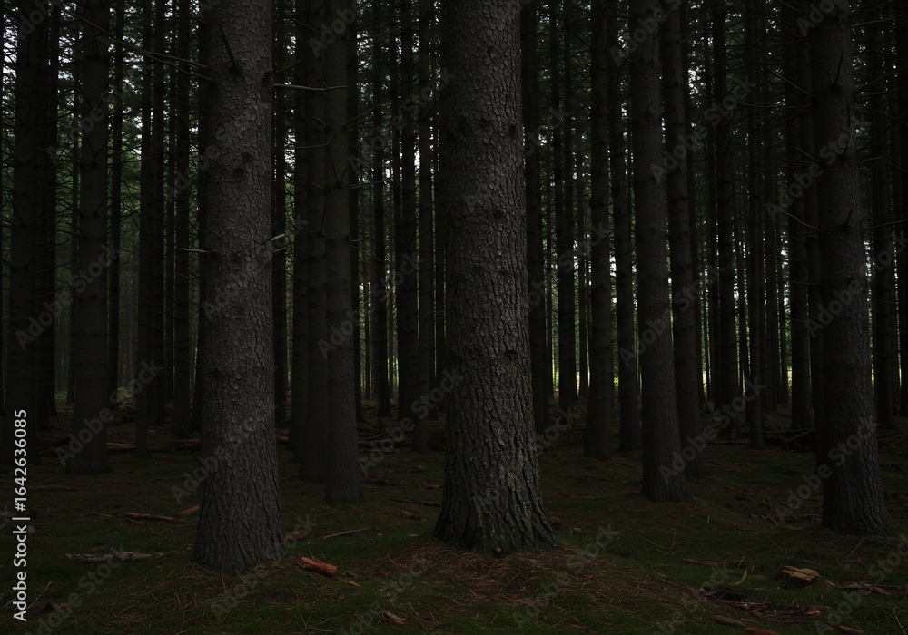Naklejka premium 深い森の風景写真