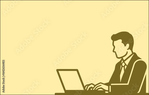 businessman working on laptop