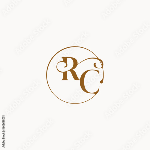 monogram elegant style luxurius feeling with flow RC circle fows wedding logo letter