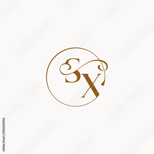 monogram elegant style luxurius feeling with flow SX circle fows wedding logo letter
