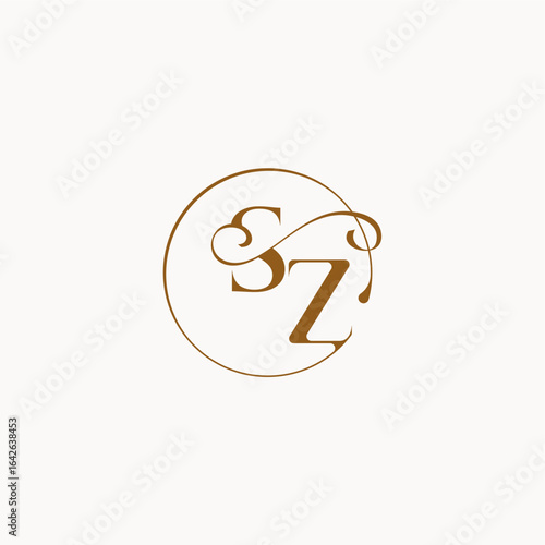 monogram elegant style luxurius feeling with flow SZ circle fows wedding logo letter