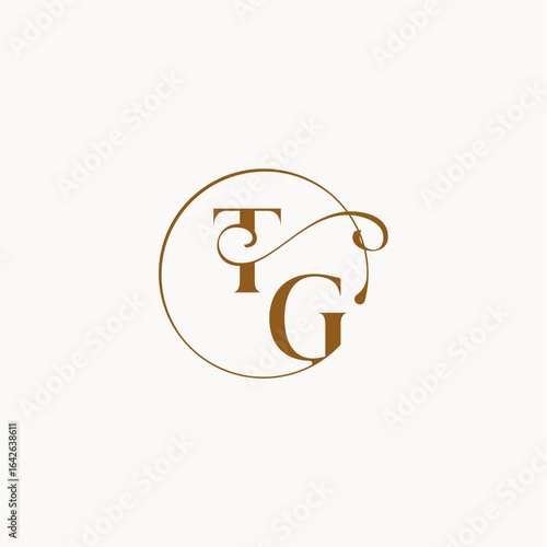 monogram elegant style luxurius feeling with flow TG circle fows wedding logo letter