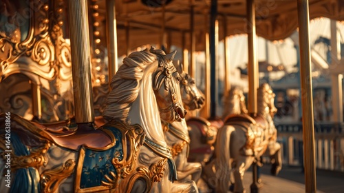 Vintage carousel horses outdoor
