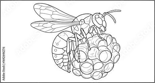 Simple black-and-white berry fruit coloring page for preschool and kindergarten worksheets. Thick lines, easy to color. Vector EPS.