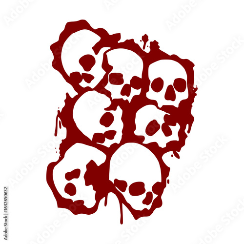 horror skulls stack vector art