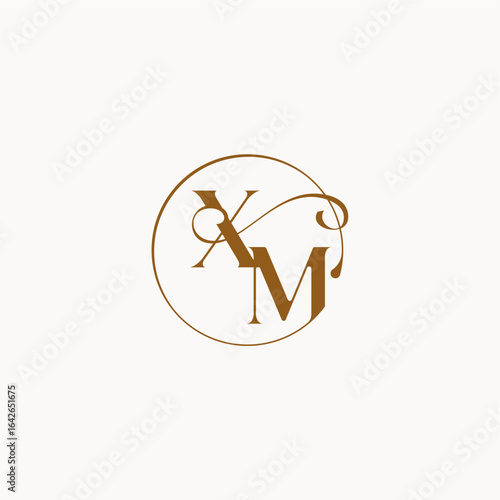 XM letter luxurius feeling with flow circle fows wedding logo monogram elegant style