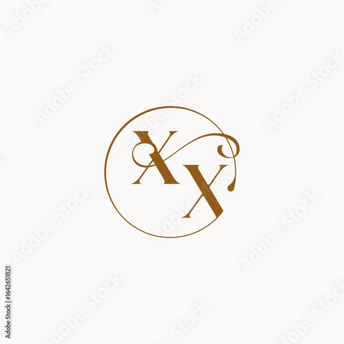 XX letter luxurius feeling with flow circle fows wedding logo monogram elegant style