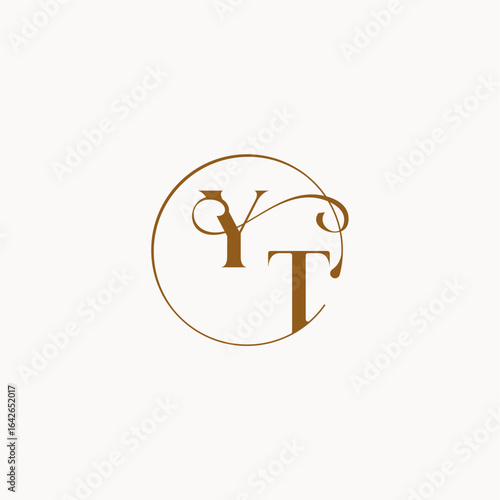 YT letter luxurius feeling with flow circle fows wedding logo monogram elegant style