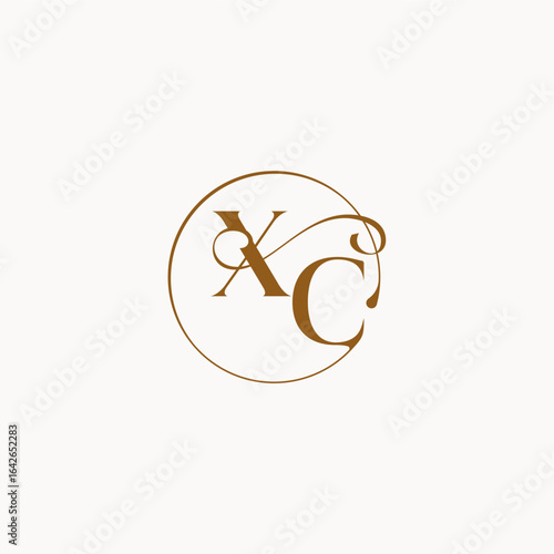 XC letter luxurius feeling with flow circle fows wedding logo monogram elegant style