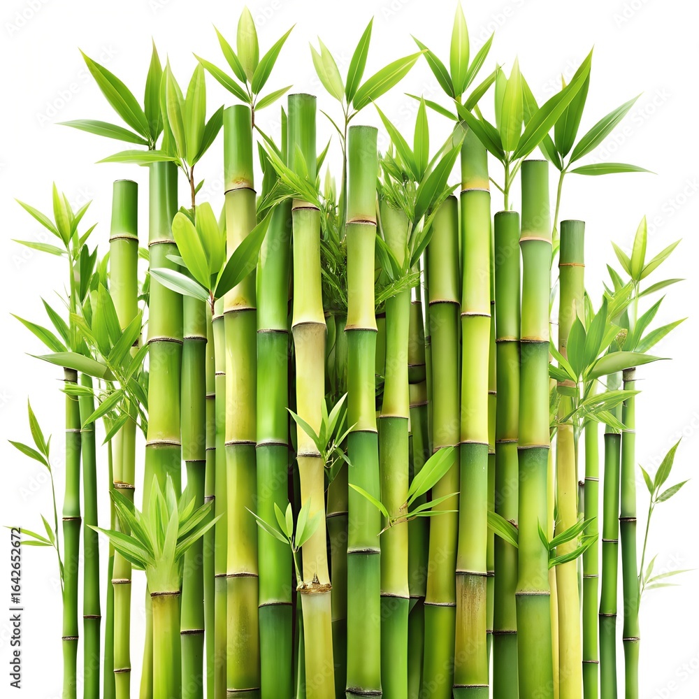 Fototapeta premium Lush Bamboo Houseplant in Pot