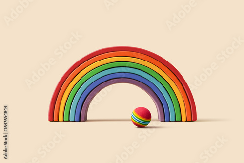 LGBT rainbow flag toy with striped ball