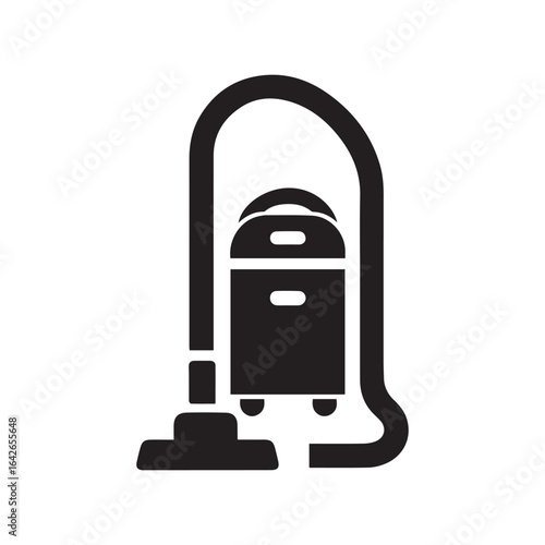 minimalist vacuum cleaner logo with white background