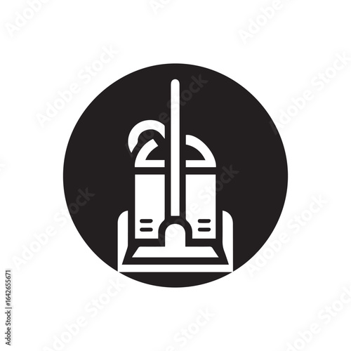 minimalist vacuum cleaner logo with white background