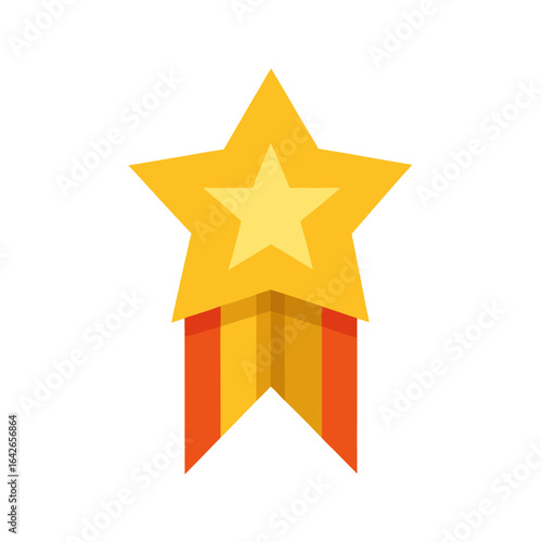 Wallpaper Mural Golden Star Medal with Ribbon on Clean Transparent Background Torontodigital.ca