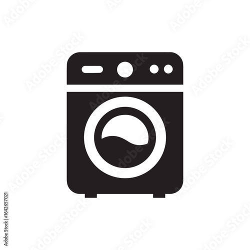 minimalist washing machine logo with white background