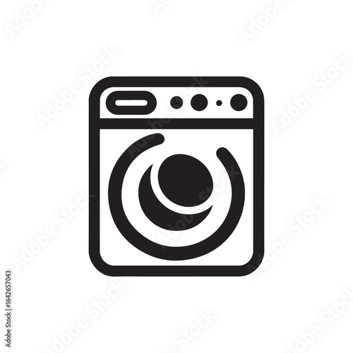 minimalist washing machine logo with white background