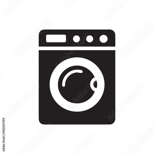 minimalist washing machine logo with white background