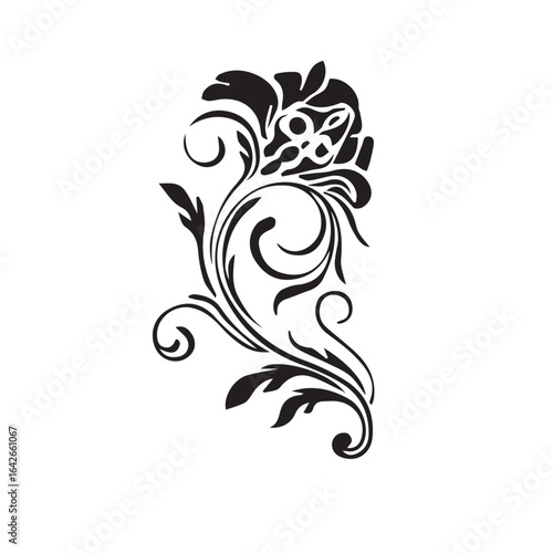 floral design element black