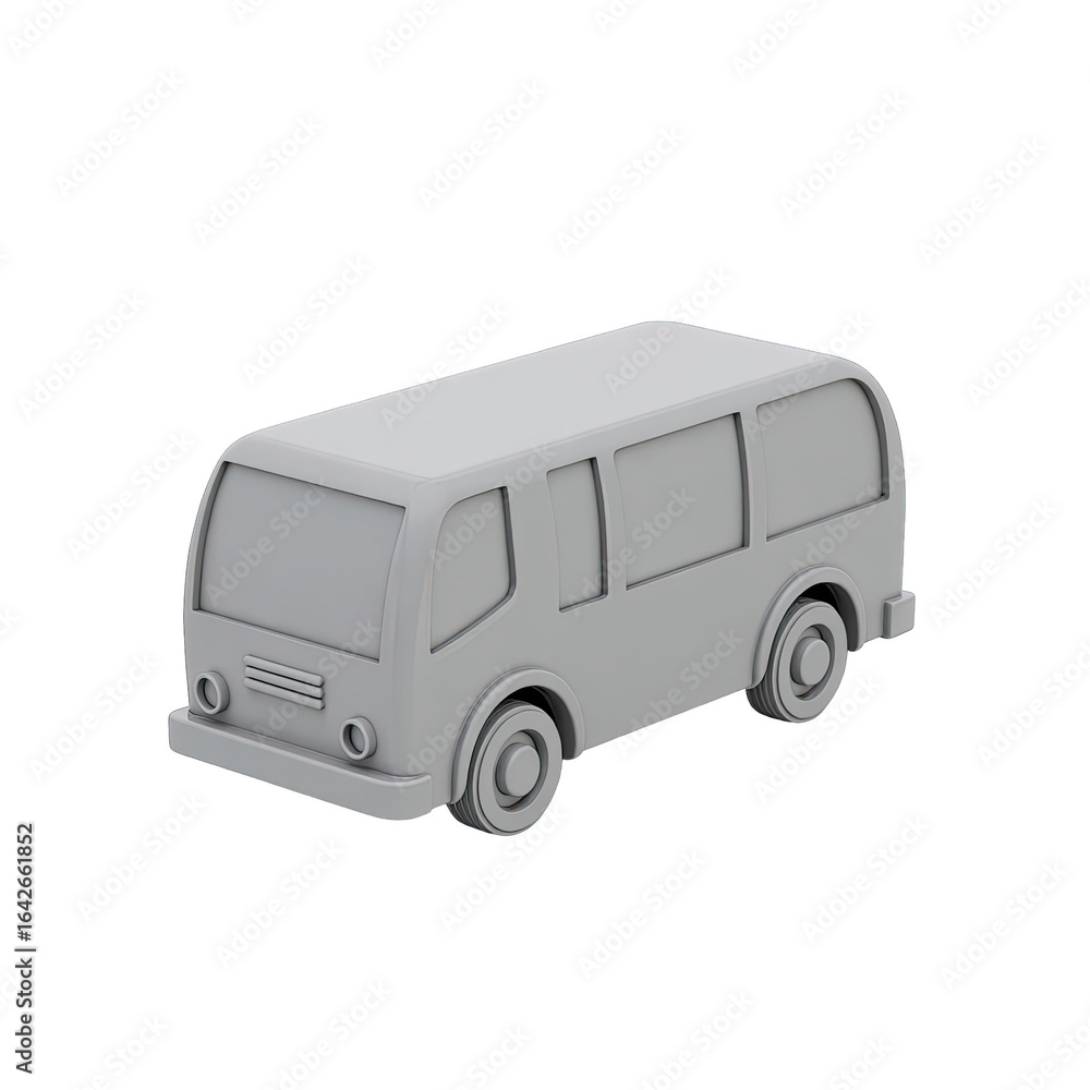 Gray van model on a black background. Gray van model on a black background.