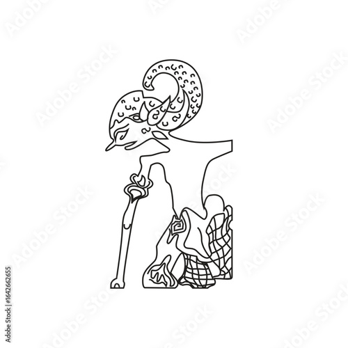 hand drawn vector illustration of a wayang