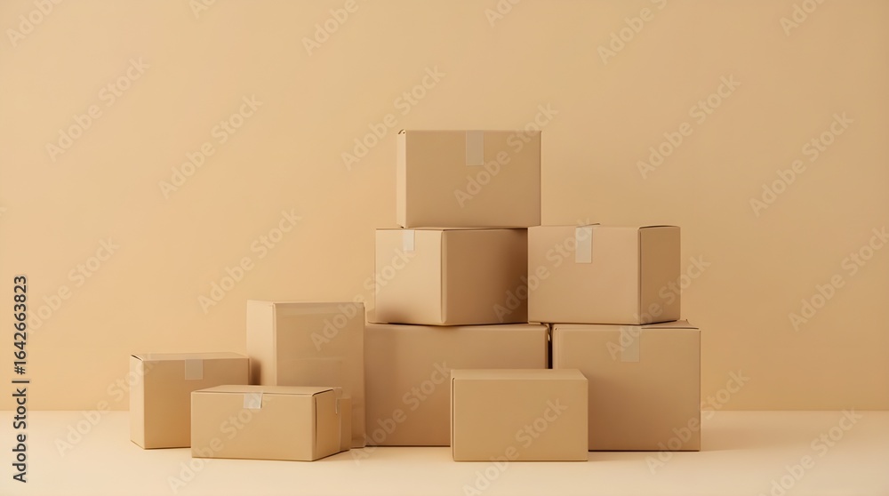 Obraz premium stack of cardboard boxes